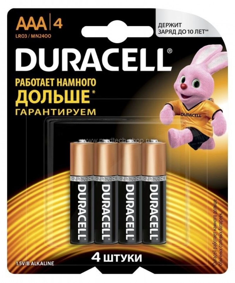 Батарейки Duracell AAA LR03-4BL