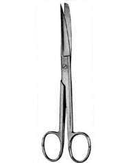 Ножницы с 1-м острым концом изогнутые 145 мм 